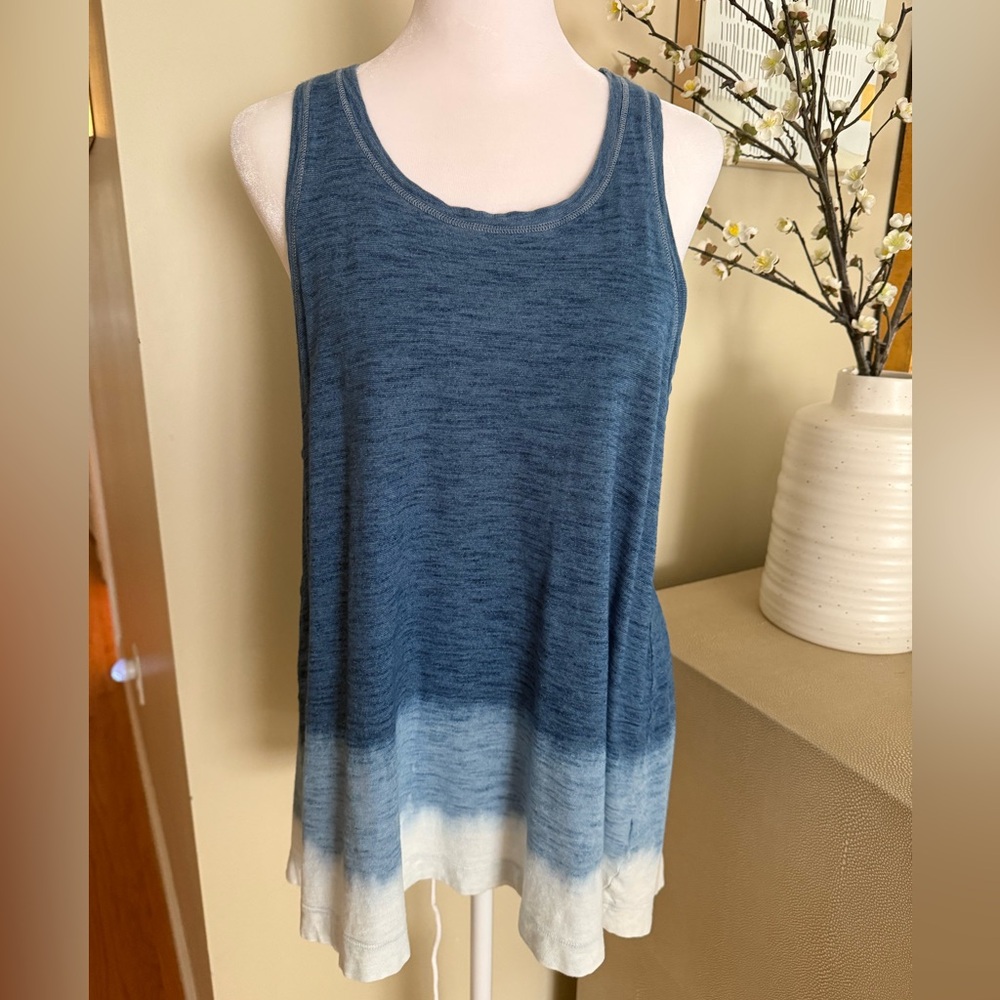 Splendid Blue and White Ombré Tank Top M
